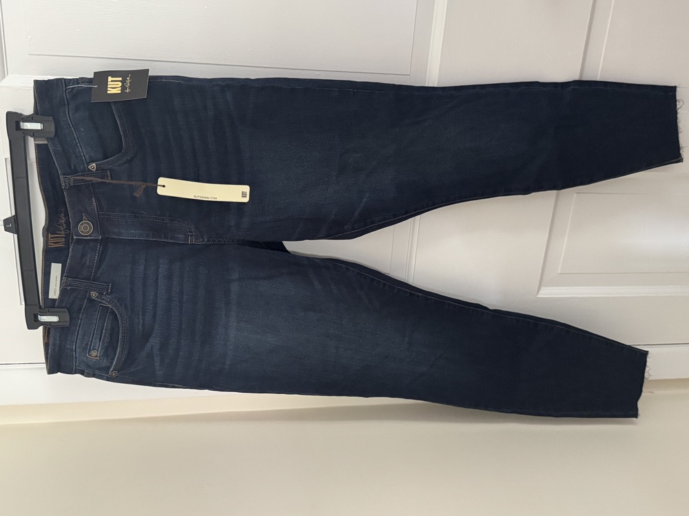 Kut From The Kloth Womens Carlo Jeans size 12 NWT Skinny Raw Hem